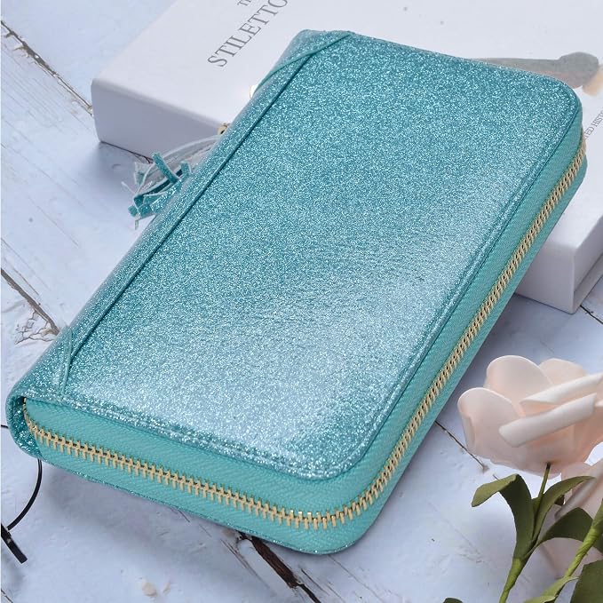 Easyoulife Credit Card Holder Wallet Womens Zipper Leather Case Purse RFID Blocking - Image 2