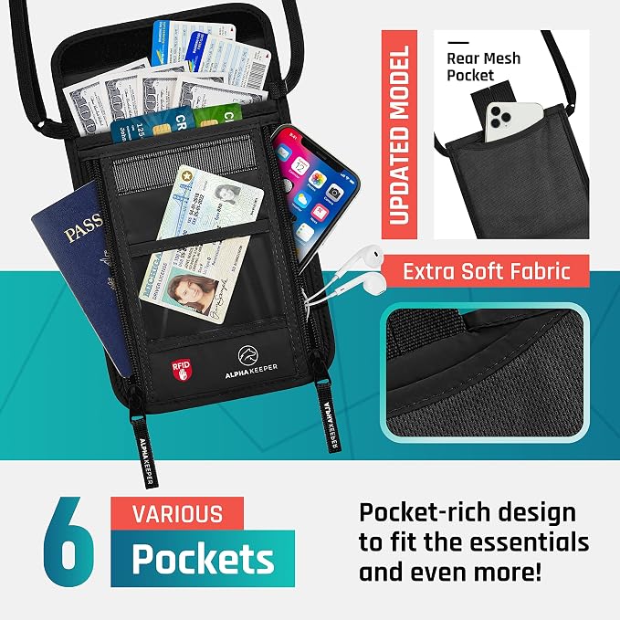 Neck Wallet, Travel Pouch For Passport Holder And Documents, Travel Neck Wallet For Traveling Women - Image 4