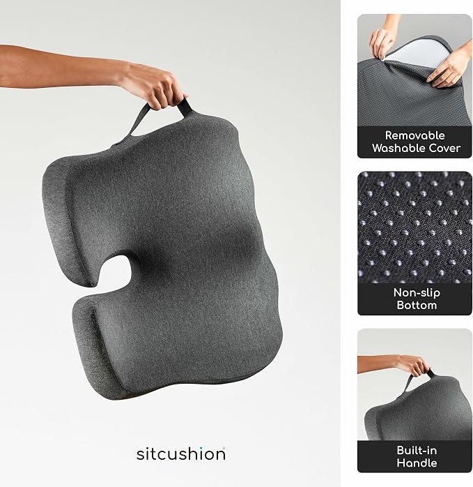 Car Seat Cushion for Driving, Sciatica Pain Relief Car Pillow and Seat Pad | Extra Large Driver Seat Cushion Offers Broad Car-Seat Coverage to Ease Hip and Tailbone Pressure During Long Drives (Black) - Image 7