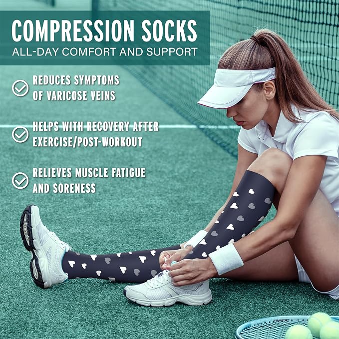3 Pairs Compression Socks for Women & Men 15-20 mmHg- Best Support for Nurses, Running, Hiking, Recovery & Flight Socks - Image 2