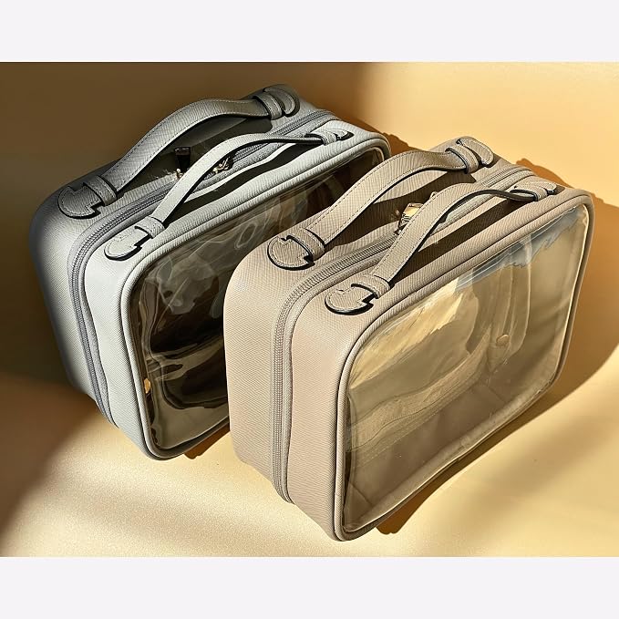 JAZD Clear Makeup Bag Toiletry Bag for Women Cosmetic Case Large Capacity Travel Make Up Bag Organizer Transparent Storage Compartment TSA Approved - Image 5
