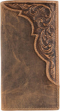 F&L CLASSIC Men's RFID Vintage Look Genuine Leather Long Bifold Wallet Checkbook Wallets,brown,240-83 by FLCLASSIC