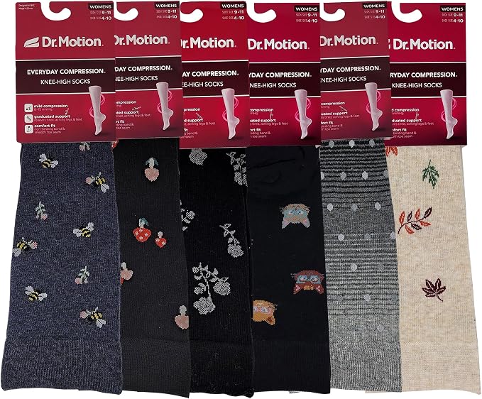 Dr. Motion Women 6 pairs pack everyday Graduted compression knee high socks - Image 2