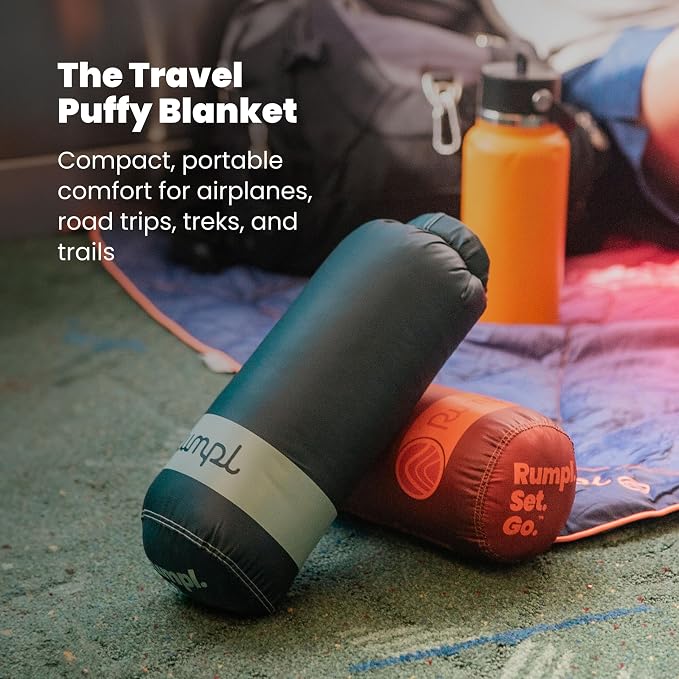 Rumpl Travel Puffy Ultra-Packable Blanket, Sea Moss | Travel-Size Warmth and Comfort, Ultra-Packable Recycled Puffy Blanket with NanoLoft Insulation for Planes and Trains - Image 2