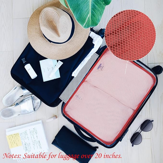 Packing Cubes Set, 2 Pcs Packing Organizers Set for Suitcases (Watermelon red) - Image 4