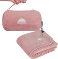 BlueHills Premium Soft Rolled Travel Blanket Airplane Long Flights - Pink | 70 X 48 Inches, Compact In A Bag, Long Flight Comfort, Backpack Carry, Ultra Soft, Large Size Car Blanket, Airplane Essential by BlueHills