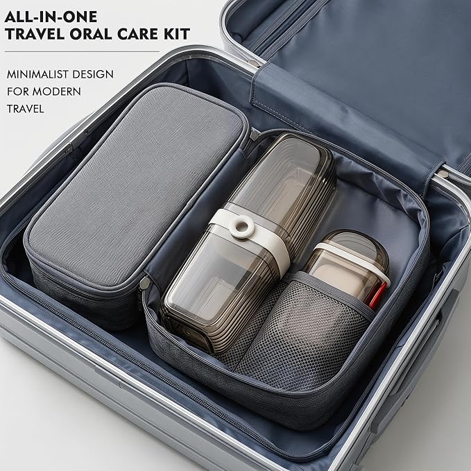 Toothbrush Travel Case Kit 6 in 1 Toothbrush Holder and Rinse Cup TSA Approved Portable Toiletry Organizer for Business Trip Traveling Gym Camping,Includes 2 Cups, Soap Case & 2 Brush Covers - Image 5