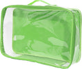 Large Clear Travel Packing Cube/See-Through PVC Organizer for Suitcase/Multipurpose Pouch w/Handle/Dress Shirts, Pants, Cashmere, Sweaters & Seasonal Linen Storage Protection (Green) by EzPacking