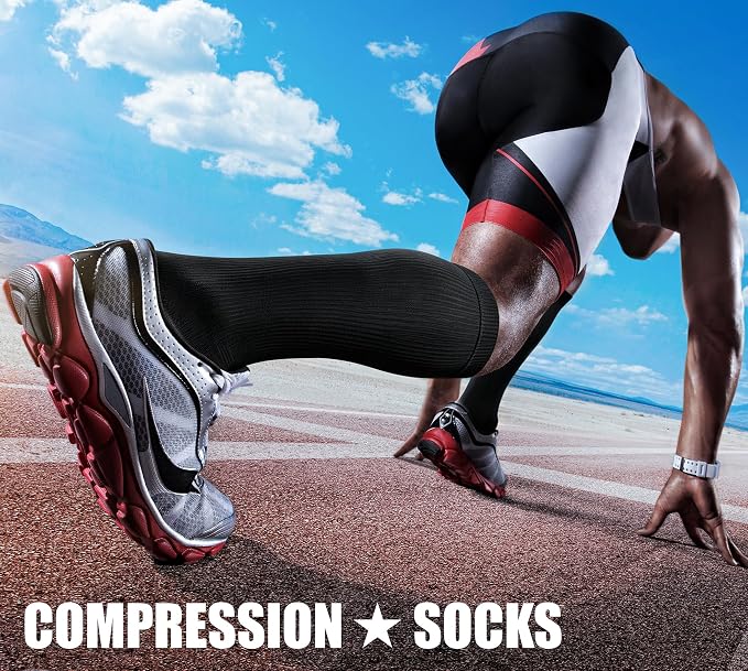 CHARMKING Compression Socks for Women & Men Circulation (3 Pairs) 15-20 mmHg is Best Support for Athletic Running Cycling - Image 3