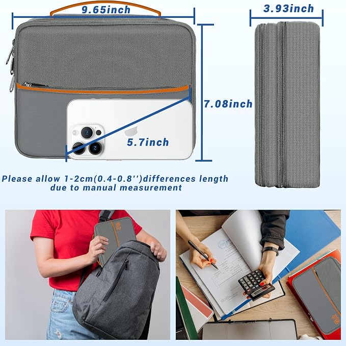 Electronics Organizer,Travel Cord Organizer Pouch,Cable Organizer Bags | Waterproof Electronic Accessories Storage Case for Cables, Cords, Charger, Phone (Double Layer-Gray) - Image 4