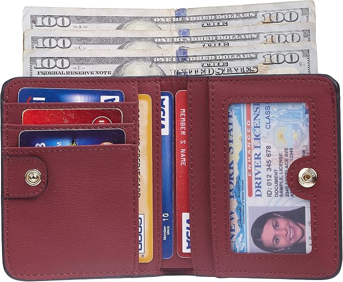 Gostwo Small Wallet for Women, Slim Bifold Credit Card Holder, Compact RFID Blocking Cash Wallet, Billfolds Thin Leather Zipper Pocket, Mini Wallet Gift for Ladies Teen Girls Travel with ID Window - Image 3