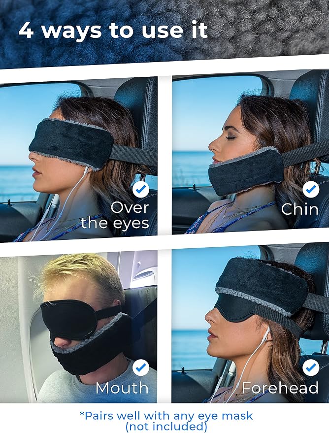 SeatSleeper Travel Pillow Alternative Stops Bobbing | Airplane Head Straps and Car Support Head Band | Travel Upright with Less Neck Strain | Super Comfy, Small & Compact - Image 3