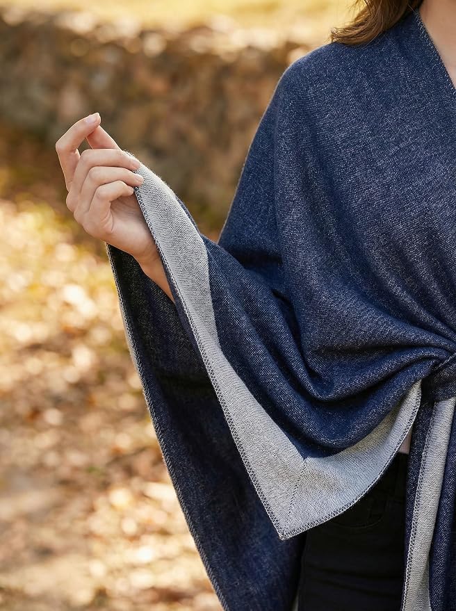 Shawl Wraps for Women Reversible Open Front Ruana Poncho Soft Cozy Cardigan for Fall and Winter - Image 6
