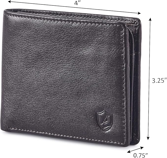 Wallet for Men Slim RFID Blocking Leather Bifold Minimalist 2 ID Windows Gift Box Carteras Para Hombres (SOFT, DARK CHOCOLATE) - Image 3