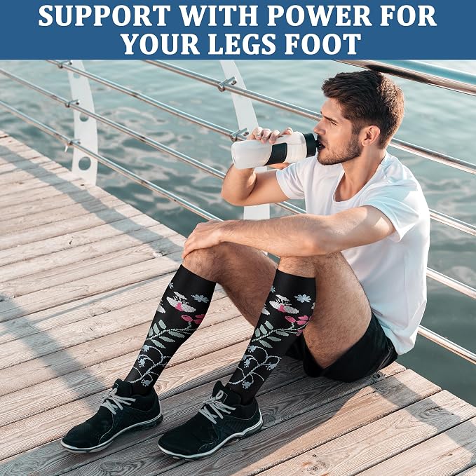 FEYHAY Copper Compression Socks (3 Pairs) 15-20 mmHg Circulation is Best Athletic & Daily for Men & Women, Running, Climbing - Image 4