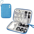 SELLYFELLY Travel Electronics Organizer Portable Cable Organizer Bag for Storage Electronic Accessories Case for Cord,Phone,Charger,Flash Drive (Sky Blue) by SELLYFELLY
