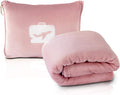 EverSnug Travel Blanket and Pillow - Premium Soft 2 in 1 Airplane Blanket with Soft Bag Pillowcase, Hand Luggage Sleeve and Backpack Clip (Light Pink) by EverSnug