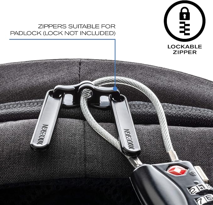 XDDesign Bobby Hero 16 Liter Anti Theft Laptop Backpack, Padded 15.6" Laptop Sleeve, Recycled Material, Water Repellent, USB Charging Port, Travel Carry on Flight Approved for Men&Women - Image 7