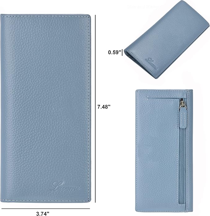 Ultra Slim Thin Leather Women Wallet RFID Blocking Credit Card Holder Bifold Long Ladies Billfold - Image 4