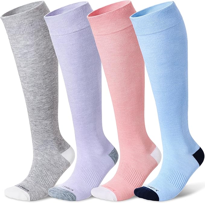LEVSOX Viscose Made from Bamboo Compression Socks for Pregnant Women 20-30 mmHg Knee High Cute Mens Supports Socks for Travel by Levsox