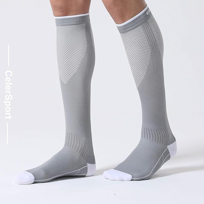 CS CELERSPORT 3/4 Pairs Compression Socks for Men Women Size 6-12 | Knee High Support Socks for Running Nurses Pregnancy Travel Daily Wear - Image 5