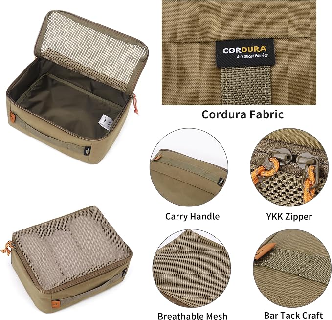 Mardingtop Packing Cubes for Travel, 3 Pack Cordura Tactical Luggage Organizer Bags Set for Outdoor Camping,Backpacking,Hiking - Image 4