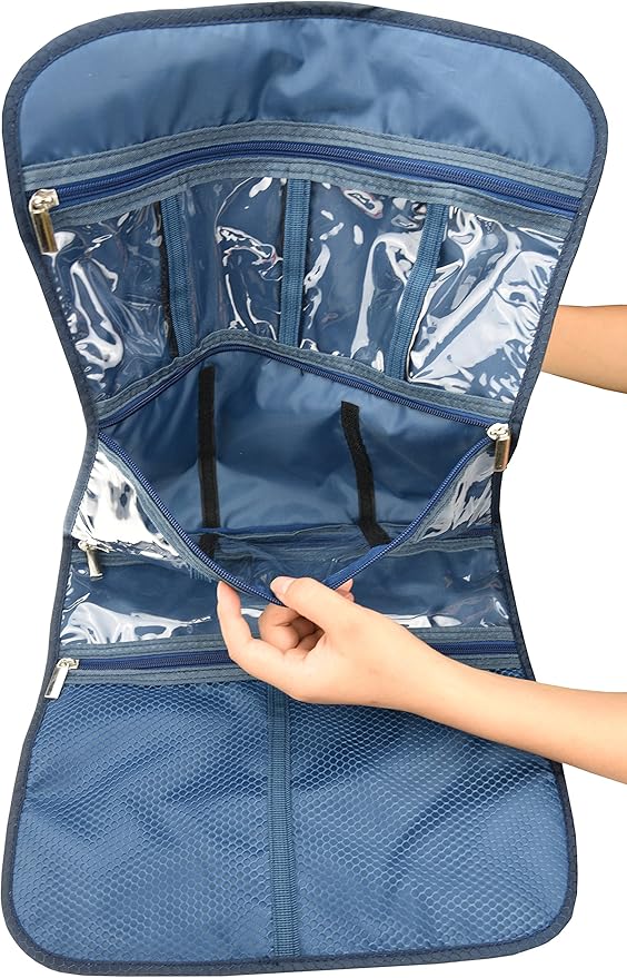 Freegrace Premium Hanging Toiletry Bag for Travel - Cosmetic, Jewelry, Toiletry, Makeup & Accessory Storage Organizer Bag, Large Size for Women & Men - Image 4