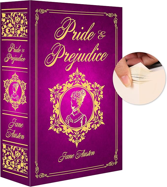 Pride and Prejudice Book Safe with Real Pages, Combination Lock Secret Box | Hidden safe box and hollow storage compartment for cash money. Decorative book box stash case for passport savings. by Ulixu