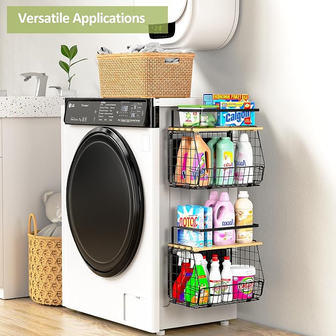 Magnetic Shelf for Fridge, Fruit Potato & Onion Storage Bin | Magnetic Storage Basket with Lid, Side of Fridge Storage, Produce Basket for Fruits Vegetables Spices, Kitchen Pantry - Image 7