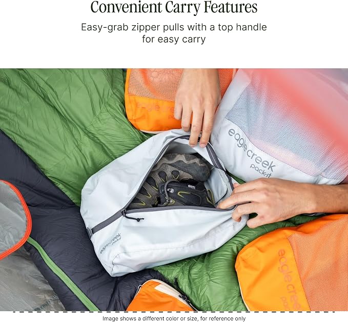 Eagle Creek Pack-It Reveal Shoe Sack - Breathable Shoe Storage Sack for Optimizing Luggage Space - Quick-Drying Material - Lightweight - Translucent Fabric - Washable - Ventilate - Image 5