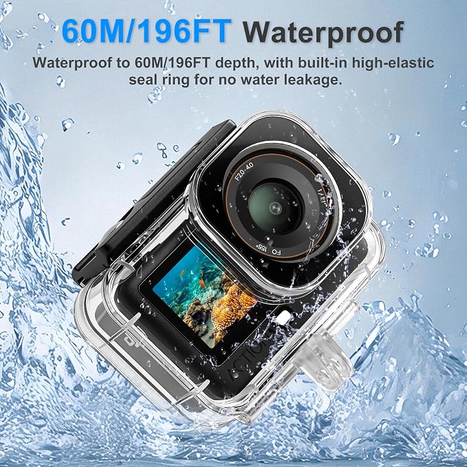 FitStill Waterproof Protective Case for DJI OSMO Action 6 | 60M/196FT Invisible Dive Protective Cover Underwater Housing with 1/4 Adapter Mount Action6 Accessory - Image 3