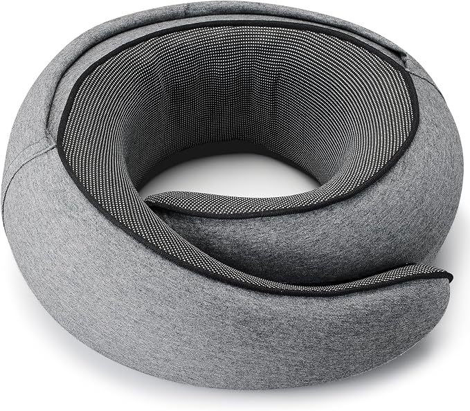 Travel Pillow with Hood (Dark Gray) - for Airplane Travel and Car Ride Nap, Foldable Hood, Slow-Rebound Memory Foam, 360 Ergonomic Design, Compact and Portable in Travel Bag - Image 4