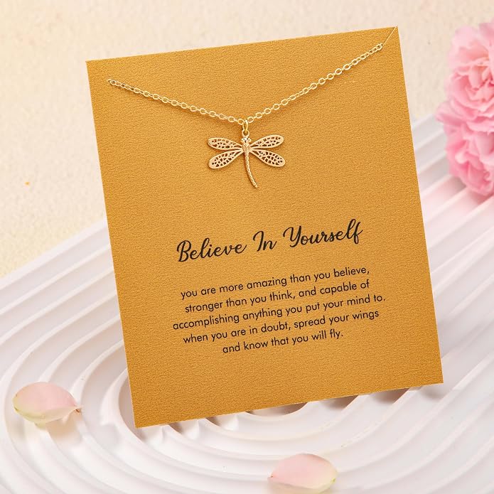RZKING Golden Necklace for Women, Dainty Butterfly Heart Bow Rose Necklace, Gifts for Best Friend Sister Mom Girlfriend, Graduation Chritmas Birthday Anniversary Thank You Gifts - Image 5