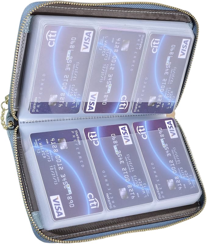 Easyoulife Credit Card Holder Wallet Womens Zipper Leather Case Purse RFID Blocking - Image 8