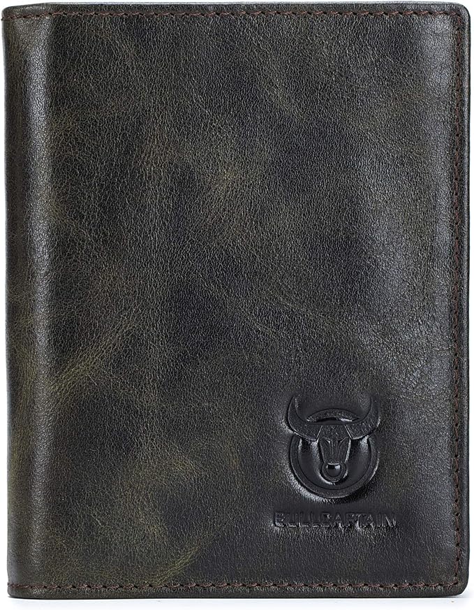 BULLCAPTAIN Large Capacity Genuine Leather Wallet for Men QB-027 | Bifold Wallet,RFID Blocking,Credit Card Holder,15 Card Slots,Special Expandable Design,gift choice by Bullcaptain