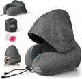 SkytraxComf® Travel Neck Pillow with Hood for Privacy on Long Flights | Memory Foam | Airplane Sleep | Safety-Tested Materials | Extra Large Hood | Chin Support | Earplugs | Washable Cover by SKYTRAXCOMF