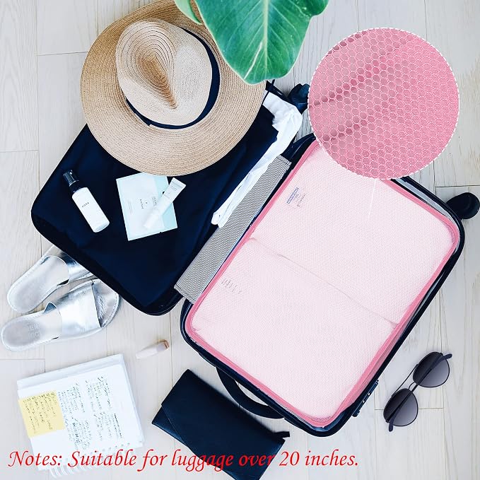 Packing Cubes Set, 2 Pcs Packing Organizers Set for Suitcases (Pink) - Image 4