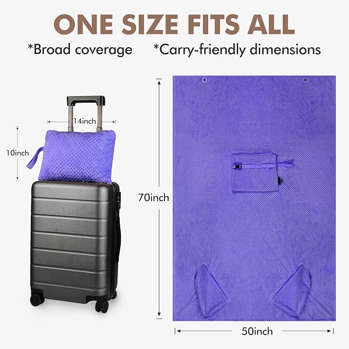 Tirrinia Travel Blanket and Pillow Set, Soft Compact Airplane Blanket with Foot Pockets, 4-in-1 Travel Essentials for Women Men, Portable Travel Gifts for Her, Travel Blanket for Airplanes, Cars - Image 7
