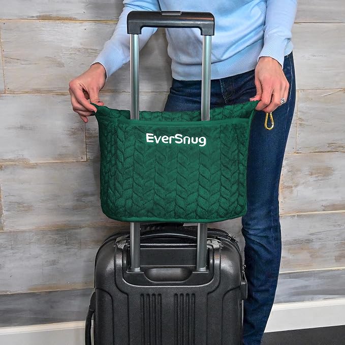 EverSnug Travel Blanket & Pillow 68x42 - Premium Ultra-Soft Microfleece 2 in 1 Compact & Packable Flight Blanket with Soft Bag Pillowcase, Hand Luggage Sleeve and Backpack Clip (Forest Green) - Image 6