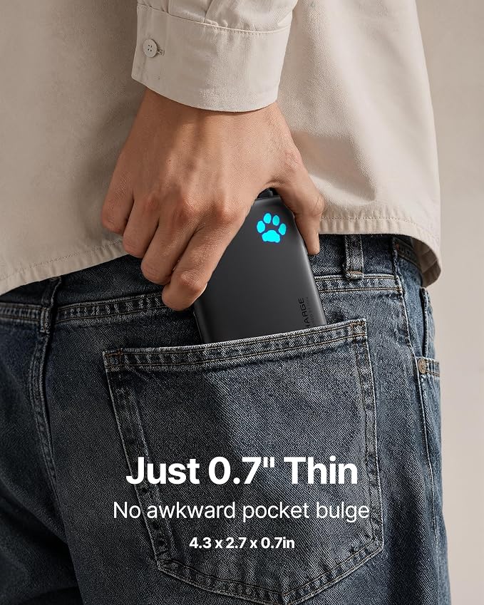 INIU 45W Fast Charging Tablet Portable Charger, Smaller 10000mAh Power Bank | Flight-Safe, Built-in USB C Cable, Flashlight, Battery Phone Pack for Tablet, iPad, iPhone 17 16, Samsung S26 etc - Image 3