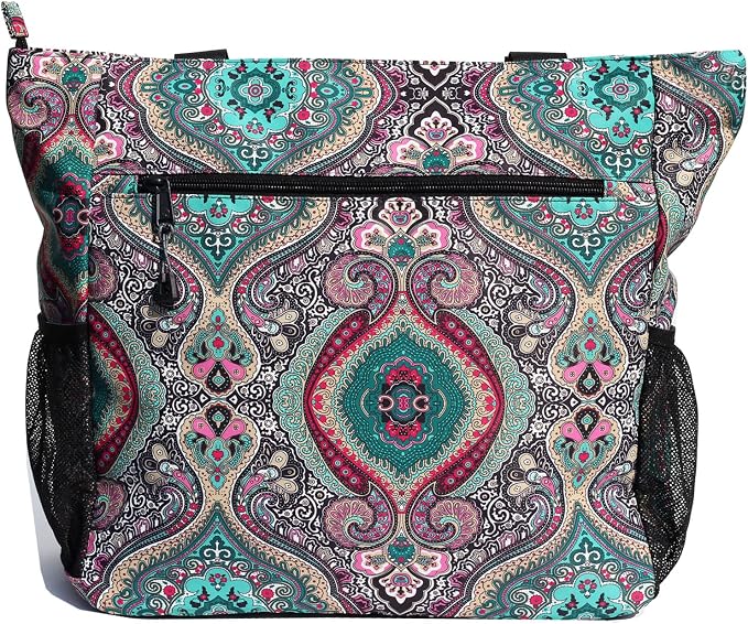ESVAN Original Floral Water Resistant Large Tote Bag Shoulder Bag for Gym Beach Travel Daily Bags Upgraded - Image 3