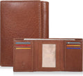 Real Leather Mens Trifold Wallet RFID Blocking Slim Minimalist Front Pocket - Thin & Stylish with ID Window in Gift Box by OakLeathers