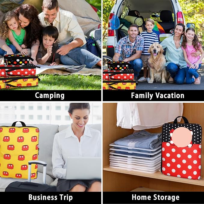 Compression Packing Cubes for Travel, 6 Set Red Dots Luggage Organizer, Lightweight Waterproof Expandable/Compression Bags Smell Proof Travel Packing Cubes for Suitcases - Image 7