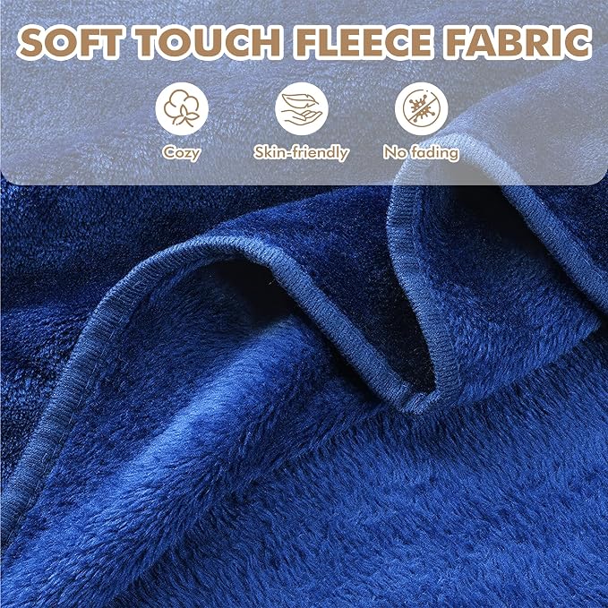 Tirrinia Travel Blanket Airplane Office Poncho 4 in 1 Premium Cozy Fleece Portable Poncho Blankets with Built-in Bag, Pocket - Image 5