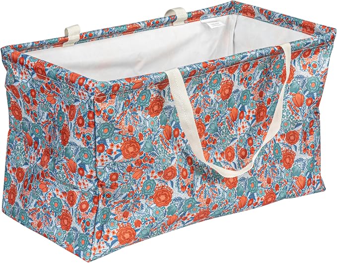 Household Essentials Flower Print Krush Container All-Purpose Utility Tote, Multicolor by HouseholdEssentials