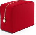 Embla Large Makeup Bag and Waterproof Nylon Travel Toiletry Bag, Large Capacity Cosmetic Zipper Pouch, Red by Embla