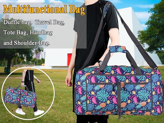 Woogwin Travel Duffel Bag Large Foldable Waterproof Overnight Bag for Beach Swim Bags Pool Sports Gym - Image 6