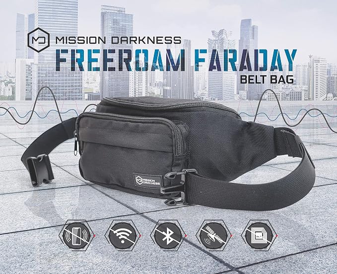 Mission Darkness FreeRoam Faraday Belt Bag // Fanny Pack Travel Sling with RF/EMF Shielding Liner. Signal Blocking Anti-tracking Data Privacy Mobile Device Security. Fits Cell Phones + Accessories - Image 8