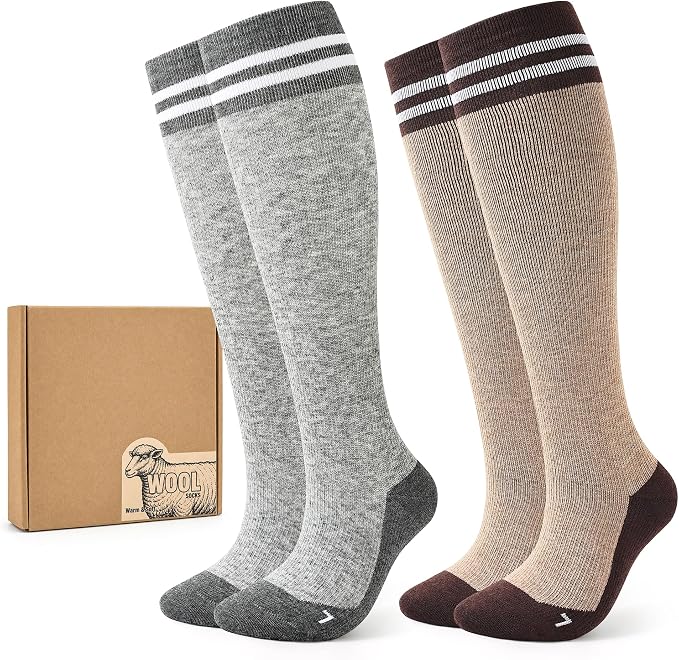 Jeasona Merino Wool Compression Socks for Women Men, 15-20 mmHg Graduated Compression Socks for Flying Nurse Pregnancy by Jeasona