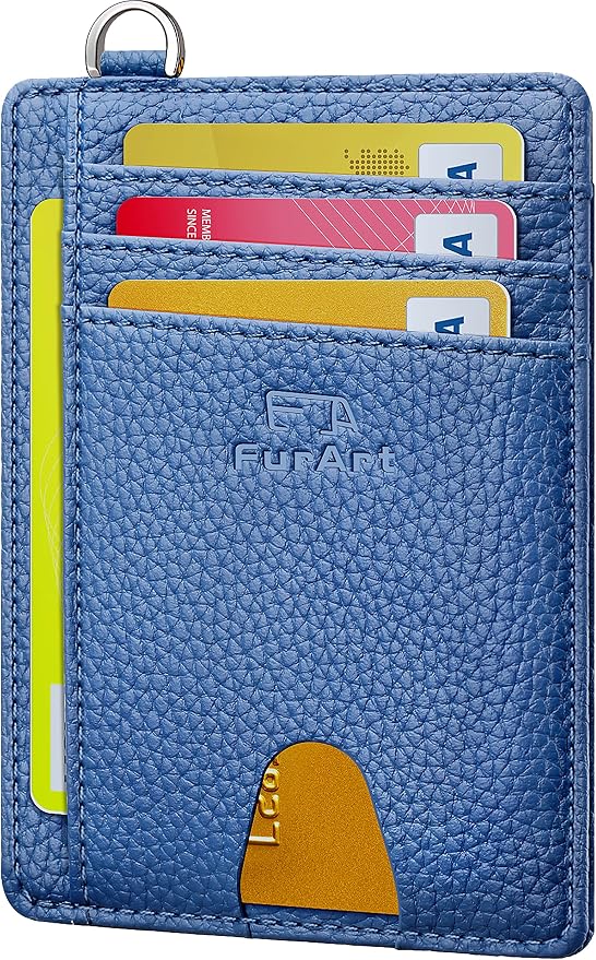 FurArt Slim Minimalist Wallet RFID Credit Card Holder for Men | slim minimalist compact rfid id window thin by FurArt
